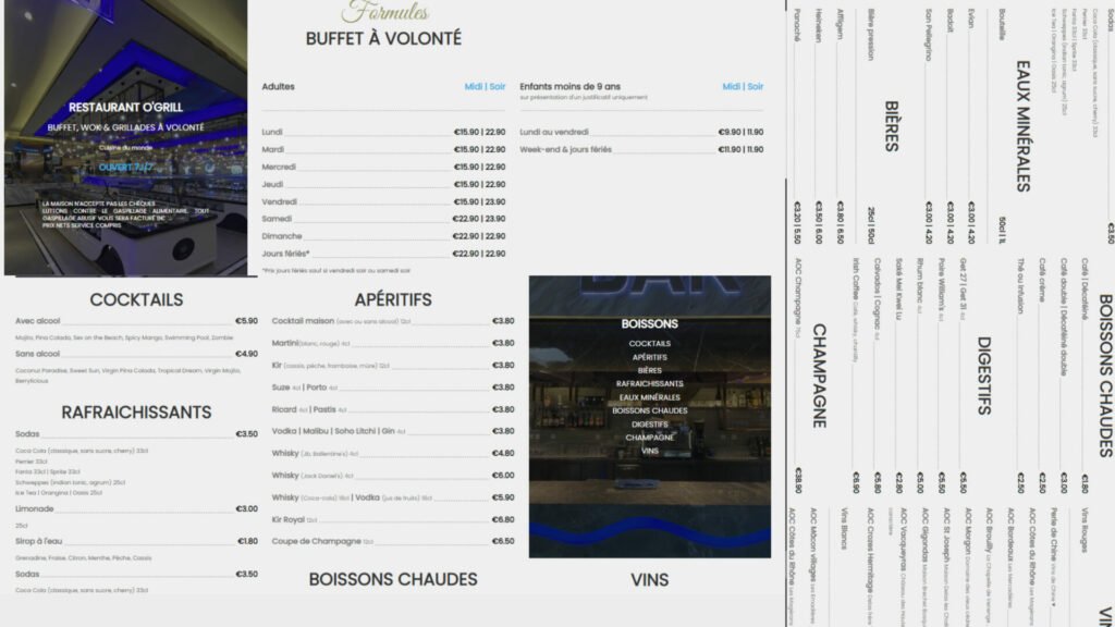O Grill Carte Menu Avec